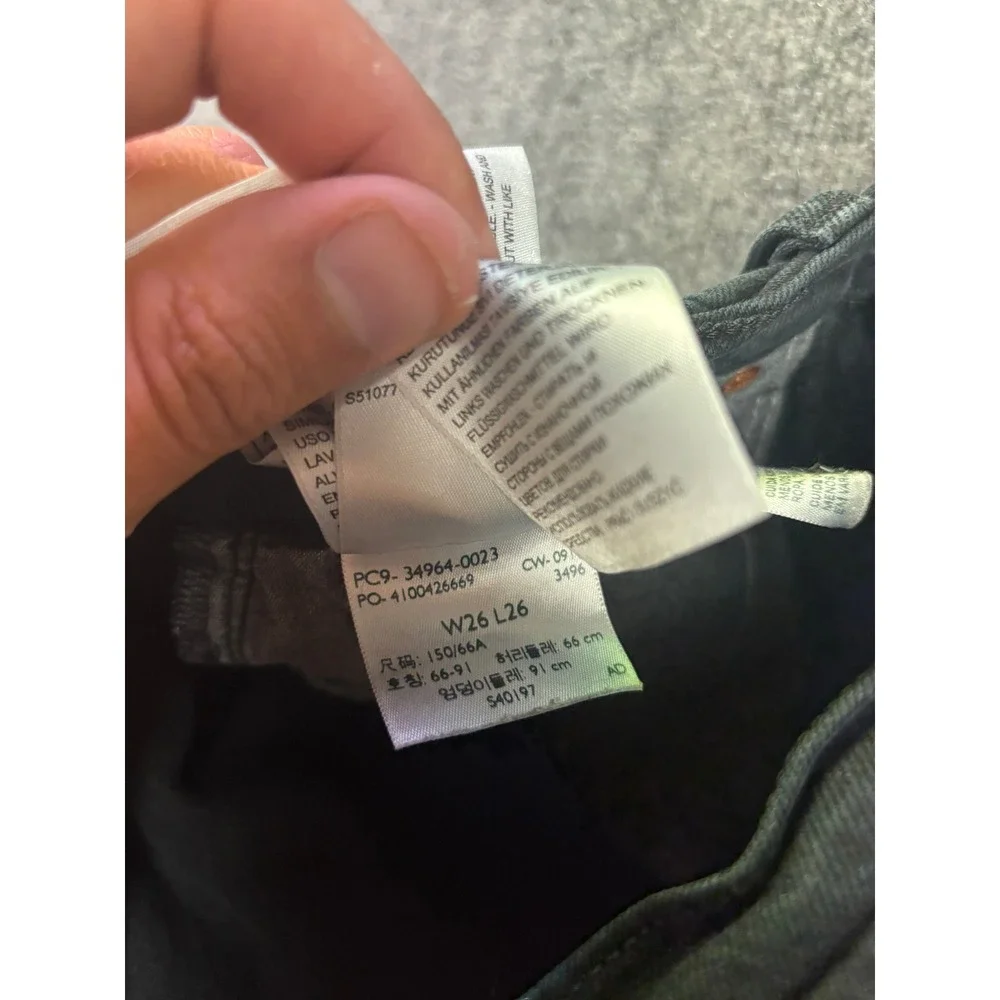 Levi's Wedgie Straight Jeans Womens 26 Black High Rise Button Fly Denim Pants